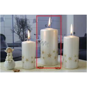 Lima Starlight sviečka biela / zlatá valec 70 x 150 mm 1 kus