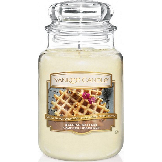 Yankee Candle Belgian Waffles - Belgické vafle vonná sviečka Classic veľká sklo 623 g