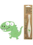 Jack N Jill BIO Dino extra mäkká zubná kefka pre deti, rozložiteľný v prírode, vyrobený z kukuričného škrobu, bez BPA a PVC