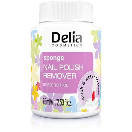 Delia Cosmetics Bezacetónový odlakovač s hubkou 75 ml