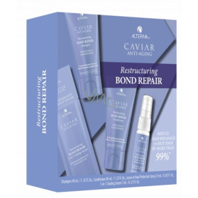 Alterna Caviar Restructuring Bond Repair obnovujúci šampón pre poškodené vlasy 40 ml + kondicionér 40 ml + Leave-in Heat Protection Spray 25 ml + 3-in-1 Sealing Serum 7ml Trial Kit set