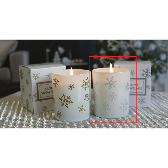 Lima Aroma Snehová vločka Jablko a škorica sviečka strieborná, doba horenia 50 hodín 175 g