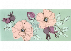 Obálka na blahoželanie Albi - obálka na peniaze, kvetinová s kamienkami 9 x 19 cm