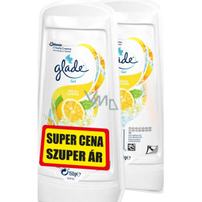 Glade Fresh Lemon - Gélový osviežovač vzduchu Fresh lemon 2 x 150 g, duopack