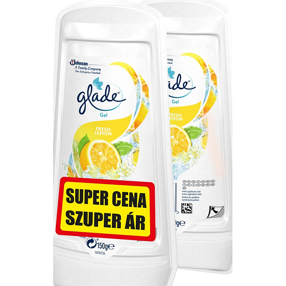 Glade Fresh Lemon - Gélový osviežovač vzduchu Fresh lemon 2 x 150 g, duopack