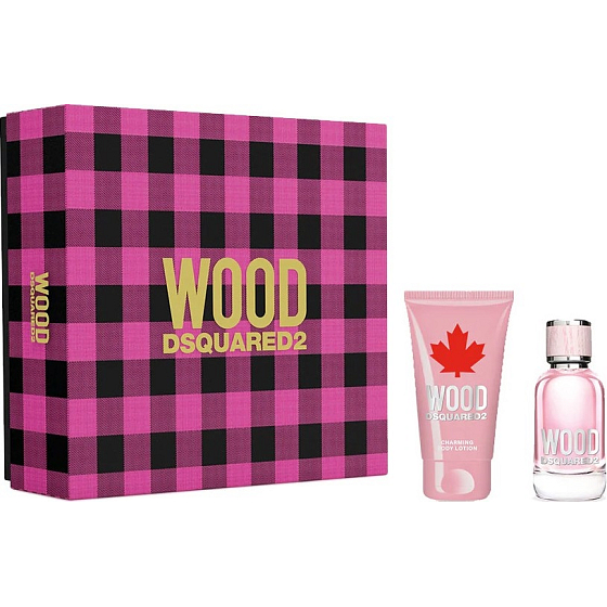 Dsquared2 Wood for Her toaletná voda pre ženy 30 ml + telové mlieko 50 ml, darčeková sada