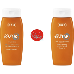 Ziaja Sun SPF 20 vodoodolné mlieko na opaľovanie 150 ml + aktivátor slnečnej ochrany s tyrozínom 150 ml, duopack