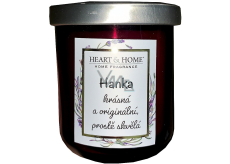 Srdce & Domov Sladká čerešňová sójová sviečka s Hankovým menom 110 g