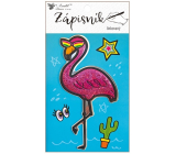 Zápisník šitý 3D Plameniak linajkovaný 64 strán 10,5 x 15 cm