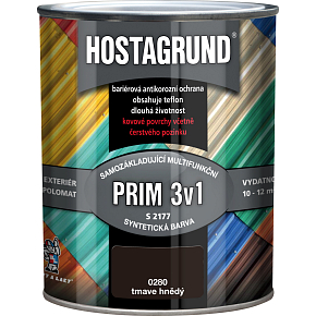 Hostagrund Prim 3v1 S2177 základná i vrchná farba na kov, 0280 hnedá tmavá, 600 ml
