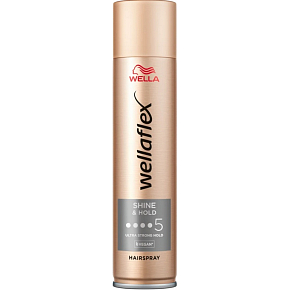 Wellaflex Shine & Hold lak na vlasy, fixácia 5, 400 ml