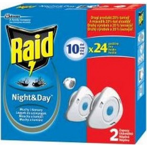 Raid Night & Day proti komárom a muchám náhradná náplň 2 kusy