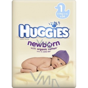 Huggies Newborn veľkosť 1, 2 - 5 kg, plienkové nohavičky 54 kusov