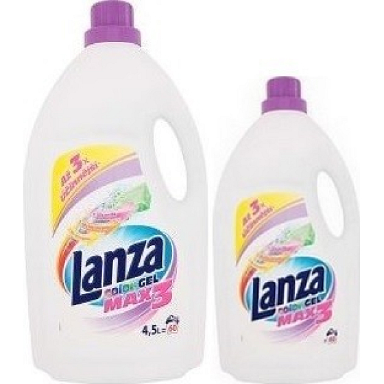 Lanza MAX3 Color gél tekutý prací prostriedok na farebnú bielizeň 4,5 l + 1,5 l