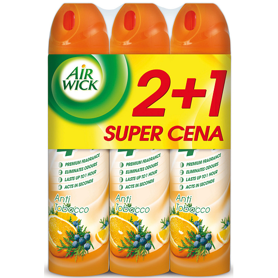 Air Wick Anti Tabac 4v1 osviežovač vzduchu sprej 3 x 240 ml