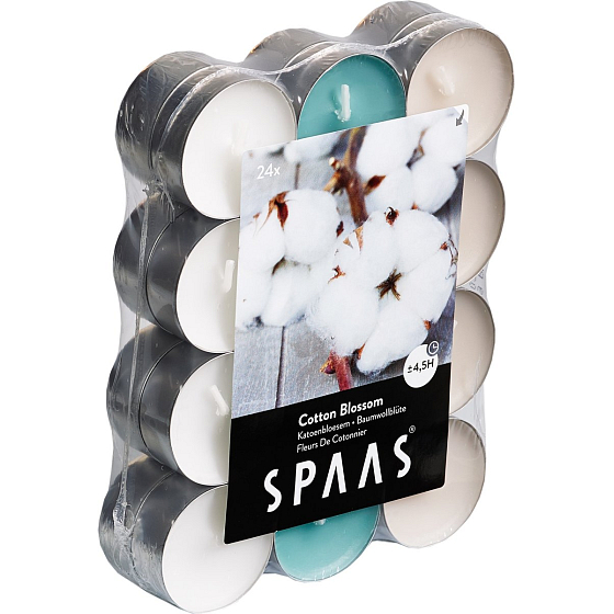 Spaas Cotton Blossom - Bavlna vonné čajové sviečky 24 kusov