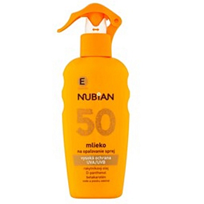 Nubian OF50 Mlieko na opaľovanie 200 ml sprej