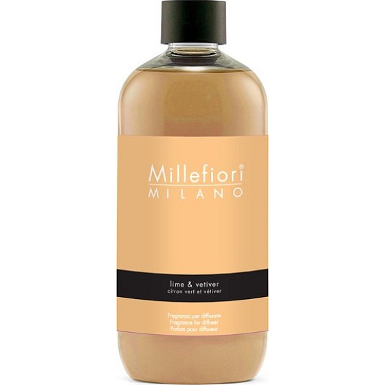 Millefiori Milano Natural Lime & Vetiver - Limetka a vetiver Náplň difuzéra pre vonná steblá 250 ml