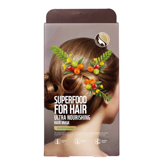 Farmskin Superfood For Hair Olivová textilná maska na vlasy 3 kusy