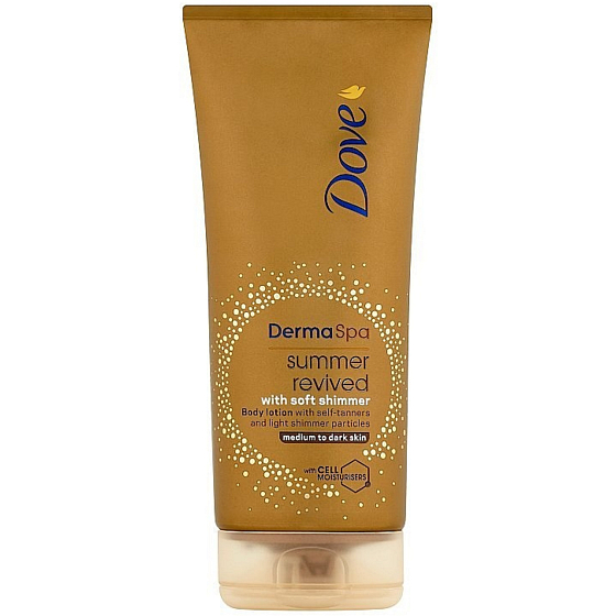 Dove Derma Spa Summer Revived samoopaľovacie tónované telové mlieko s prírodnými olejmi 200 ml