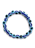 Elastický náramok s modrým okom, gulička 6 mm / 16 - 17 cm