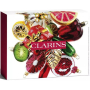 Clarins Super Restorative denný krém pre všetky typy pleti 50 ml + nočný krém pre všetky typy pleti 50 ml + aktívne sérum na vyhladenie kontúr tváre 10 ml + kozmetická taštička, kozmetická sada pre ženy