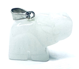 Prívesok Quartz Elephant prírodný kameň, ručne brúsená figúrka 1,8 x 2,5 x 8 mm, najdokonalejší liečiteľ