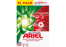 Ariel Ultra Oxi Effect prací prášok na odstránenie škvŕn a extra hygienu 50 dávok 2,8 kg