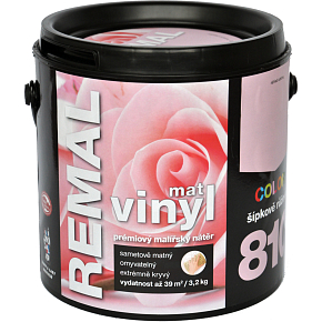 REMAL Vinyl Color mat umývateľná farba na stenu, 810 šípkovo ružová, 3,2 kg