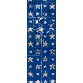 Nekupto Darčeková papierová taška na fľašu 33 x 10 x 9 cm Modré hviezdy GLH