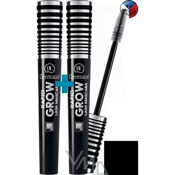 Dermacol Rapid Grow Lash riasenka 1 + 1 kusov 2 x 8 ml čierna