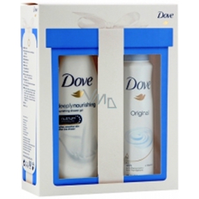 Dove Nourishing Deeply vyživujúce sprchový gél 250 ml + Original antiperspirant dezodorant sprej pre ženy 150 ml, kozmetická sada