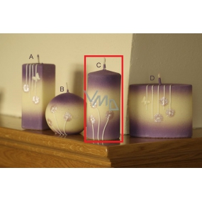 Lima Rozkvitnutá lúka sviečka svetlo fialová valec 60 x 120 mm 1 kus