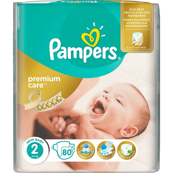 Pampers Premium Care 2 Mini 3-6 kg jednorazové plienky 80 kusov