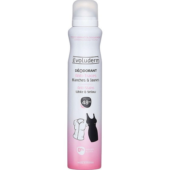 Evoluderm Anti Stains dezodorant sprej pre ženy 200 ml
