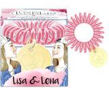 Invisibobble Original Lisa & Lena originálne vlasová gumička číra s tmavo ružovým prúžkom 1 kus