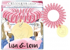 Invisibobble Original Lisa & Lena originálne vlasová gumička číra s tmavo ružovým prúžkom 1 kus