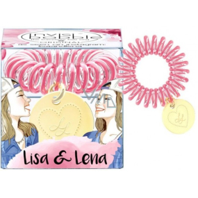 Invisibobble Original Lisa & Lena originálne vlasová gumička číra s tmavo ružovým prúžkom 1 kus