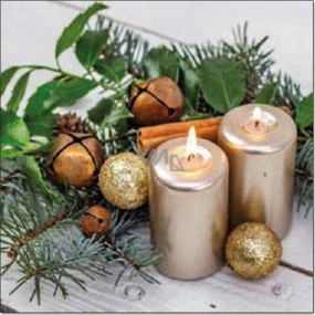 Aha Papierové obrúsky 3 vrstvové 33 x 33 cm 20 kusov Vianočný 2 sviečky, škorica a ozdoby