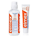 Elmex Caries Protection ústna voda 400 ml + Caries Protection s Aminfluorid zubná pasta 75 ml, duopack
