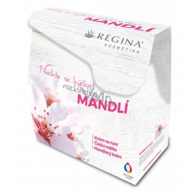 Regina Mandľový olej krém na ruky 60 ml + čistiace mlieko 200 ml + pleťový krém 45 g, darčeková sada
