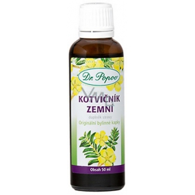 Dr. Popov Kotvičník zemný originálne bylinné kvapky k normálnej činnosti pohlavných orgánov, podporuje hormonálnu aktivitu, udržuje celkovú vitalitu 50 ml