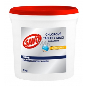 Savo Maxi Chlórové tablety do bazéna, pre celosezónnu dezinfekciu a údržbu bazénovej vody 5 kg