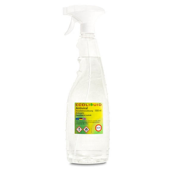 Ecoliquid Antiviral antiseptic dezinfekčný roztok, účinná dezinfekcia, rozprašovač 1000 ml