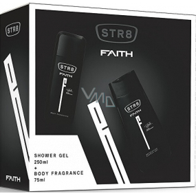 Str8 Faith parfumovaný deodorant sklo pre mužov 75 ml + sprchový gél 250 ml, kozmetická sada