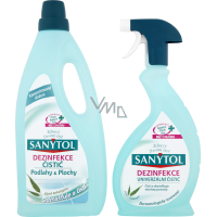 Sanytol dezinfekčný univerzálny čistiaci prostriedok na podlahy 1 l + Sanytol dezinfekčný univerzálny čistiaci prostriedok 500 ml, duopack