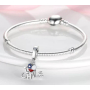 Charm Striebro 925 Čilská vlajka srdce - Milujem Čile - I Love Chile, 2v1 prívesok na náramok cestovanie