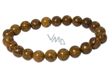 Jaspis Miriam, Sloní kůže, Caligraphy náramek elastický přírodní kámen, kulička 8 mm / 16 - 17 cm, kámen pozitivní energie