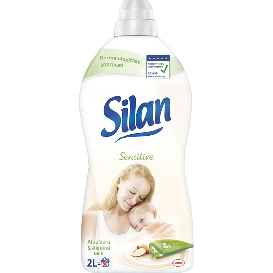 Silan Sensitive Aloe Vera & Almond Milk aviváž pre citlivú pokožku 80 dávok 2 l