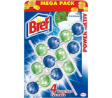 Bref Power Aktiv 4 Formula Pine Freshness WC blok pre hygienickú čistotu a sviežosť vašej toalety, farbivá voda, Mega balenie 3 x 50 g